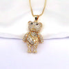 Hip-hop Retro Punk Little Bear Copper Plating Inlay Zircon Gold Plated Pendant Necklace