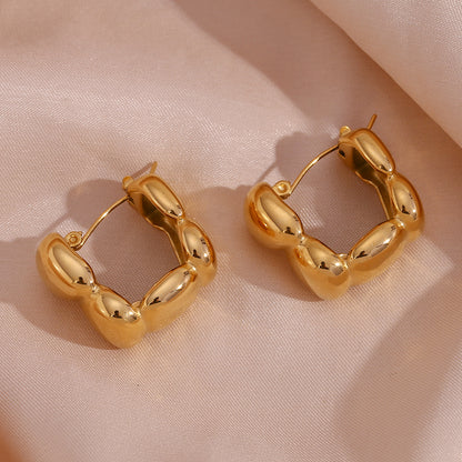 1 Pair Vintage Style U Shape Plating Stainless Steel 18k Gold Plated Hoop Earrings