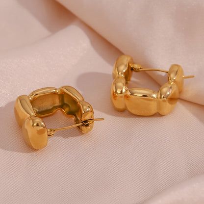 1 Pair Vintage Style U Shape Plating Stainless Steel 18k Gold Plated Hoop Earrings