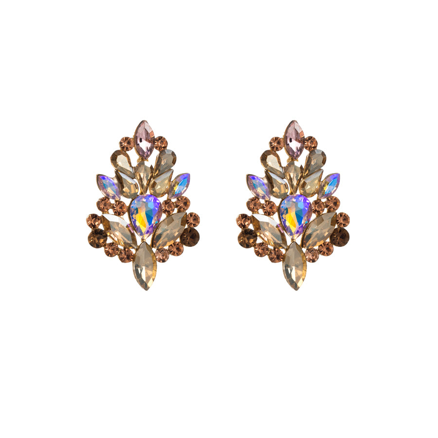 Elegant Luxurious Sweet Tree Alloy Plating Inlay Rhinestones Gold Plated Women's Ear Studs