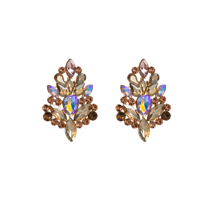 Elegant Luxurious Sweet Tree Alloy Plating Inlay Rhinestones Gold Plated Women's Ear Studs