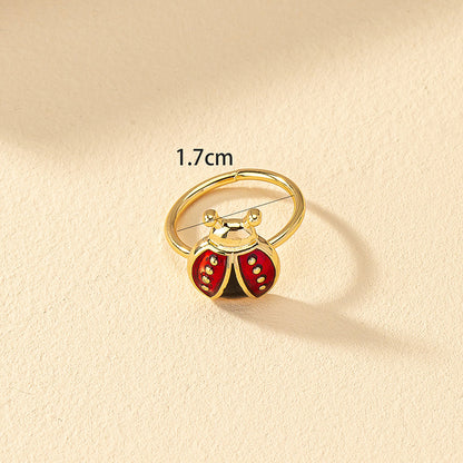 Modern Style Beetles Alloy Enamel Women's Rings