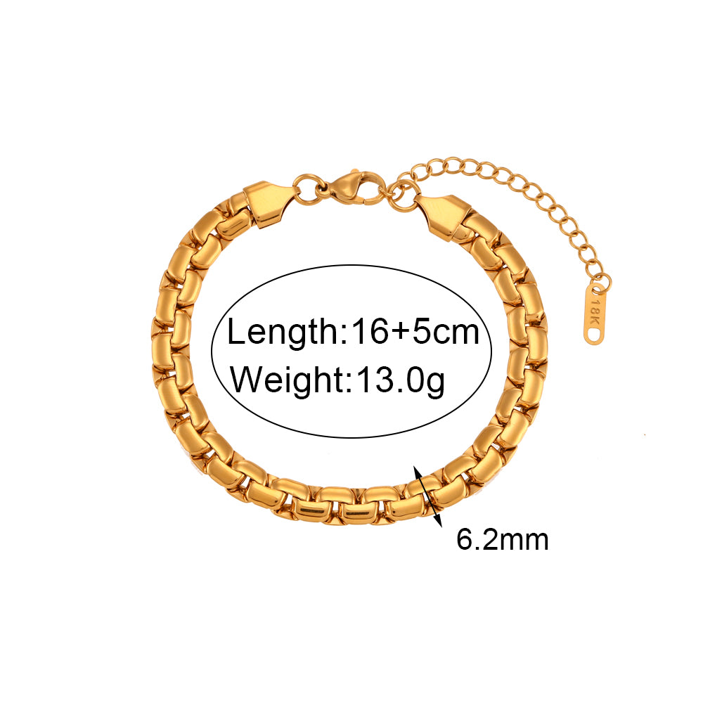 Simple Style Solid Color Stainless Steel Plating 18k Gold Plated Bracelets Necklace