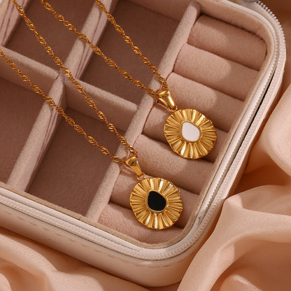 Simple Style Irregular Stainless Steel Enamel Plating 18k Gold Plated Earrings Necklace