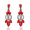 1 Pair Retro Geometric Inlay Alloy Resin Artificial Crystal Drop Earrings