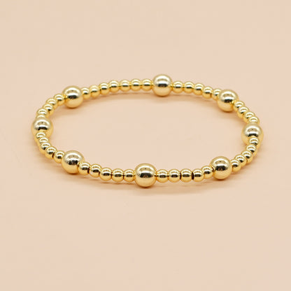 Simple Style Geometric Moon Copper Beaded Plating Bracelets