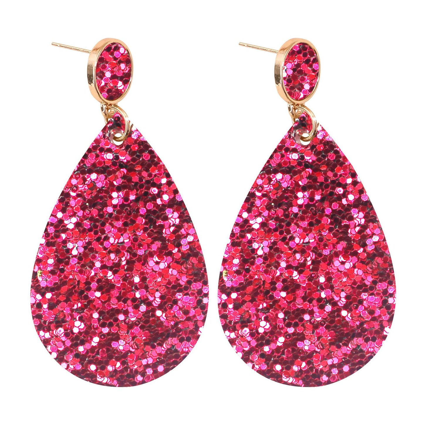 1 Pair Retro Water Droplets Pu Leather Drop Earrings