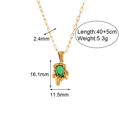 Modern Style Irregular Stainless Steel Plating Inlay Zircon 18k Gold Plated Earrings Necklace