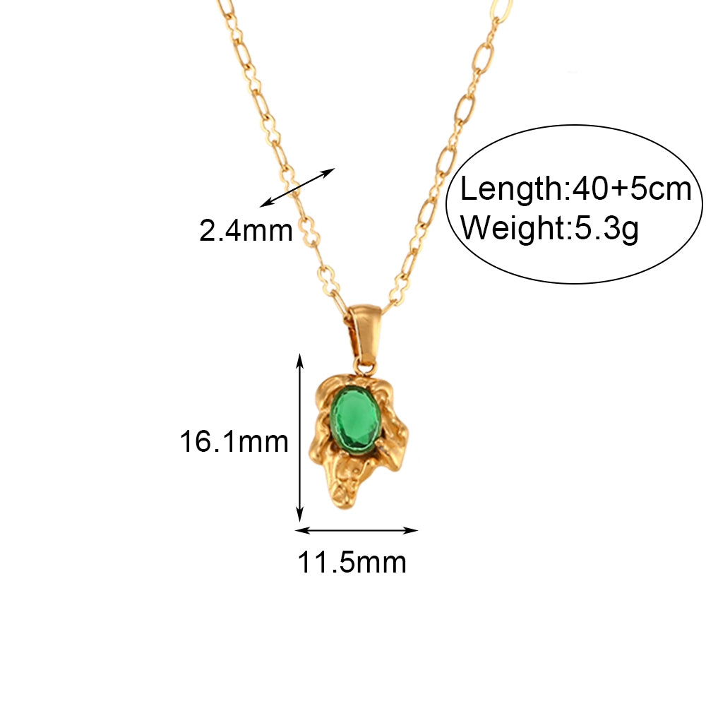 Modern Style Irregular Stainless Steel Plating Inlay Zircon 18k Gold Plated Earrings Necklace