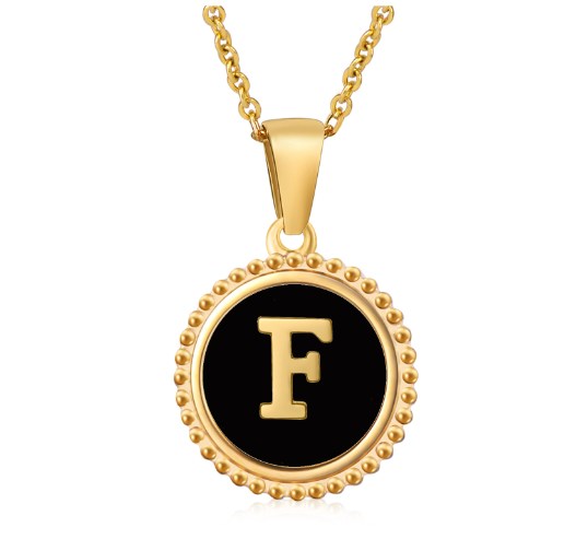 Fashion Letter Titanium Steel Enamel Plating Pendant Necklace 1 Piece