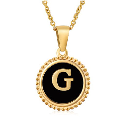 Fashion Letter Titanium Steel Enamel Plating Pendant Necklace 1 Piece