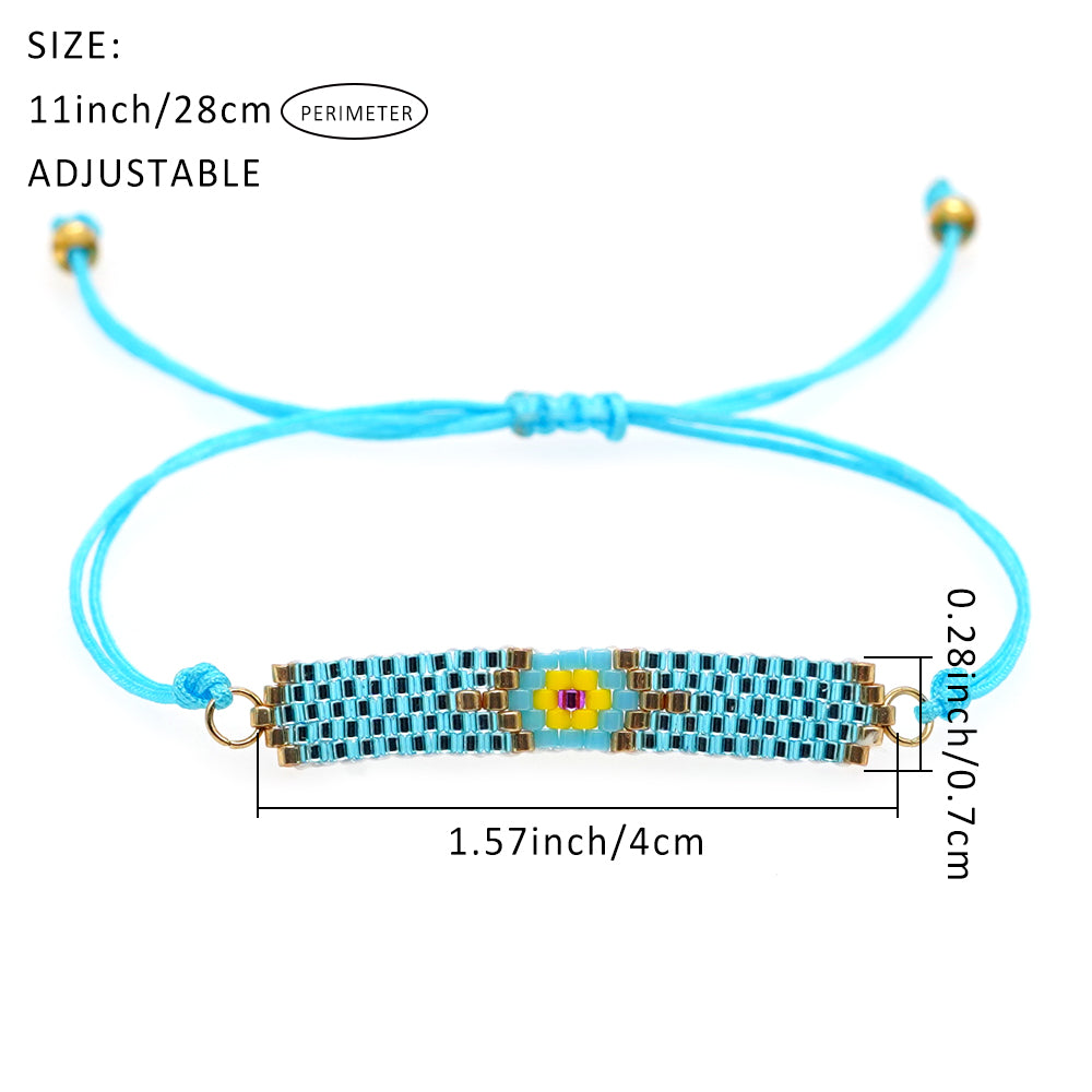 Classic Style Lips Letter Heart Shape Glass Seed Bead Braid Women's Bracelets