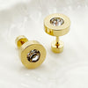 1 Pair Classic Style Commute Round Plating Inlay Stainless Steel Zircon Gold Plated Ear Studs