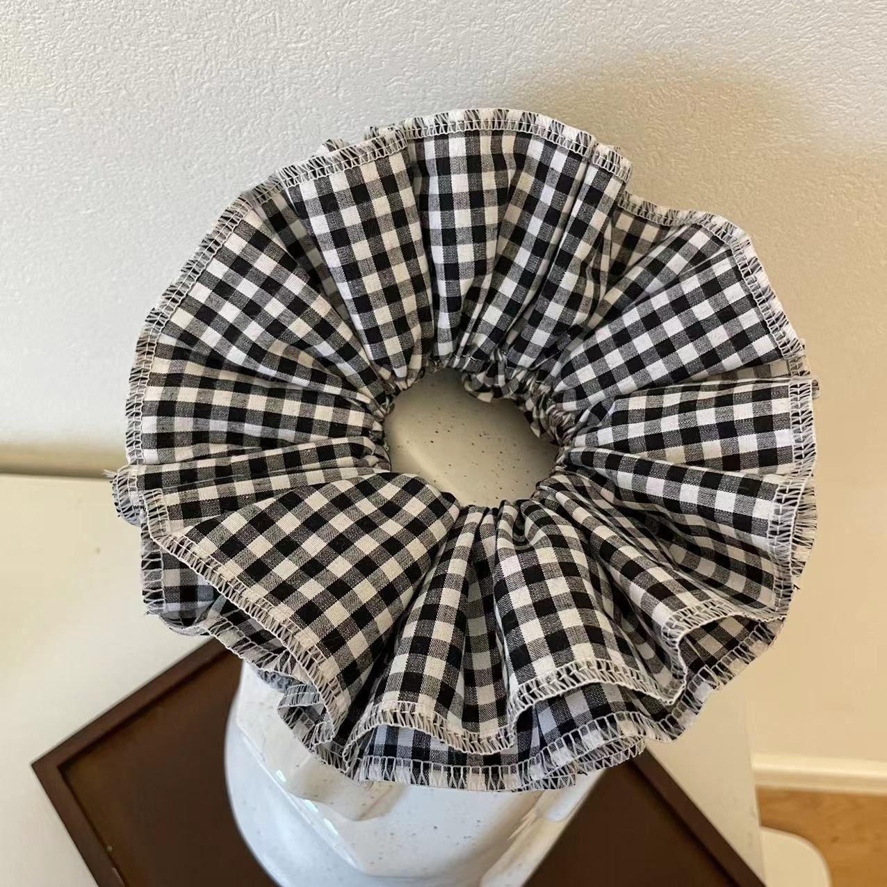 Preppy Style Color Block Cloth Handmade Hair Tie