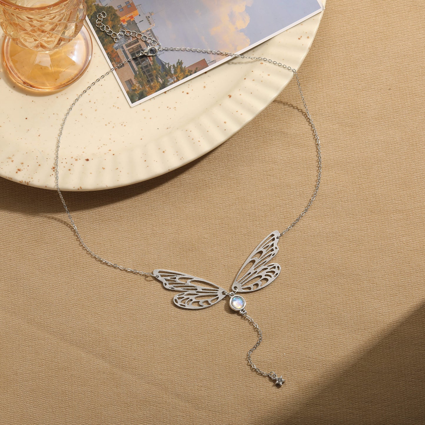 Commute Butterfly Rhinestones Alloy Resin Wholesale Earrings Necklace