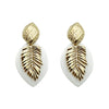 1 Pair Vintage Style Vacation Artistic Leaves Fish Bone Stainless Steel Polishing Plating Gold Plated Drop Earrings