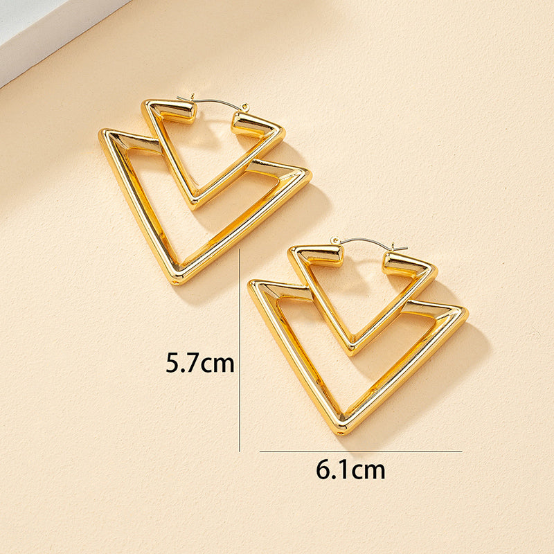 Retro Modern Style Triangle Alloy Plating Women's Earrings