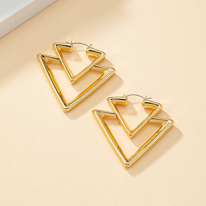 Retro Modern Style Triangle Alloy Plating Women's Earrings