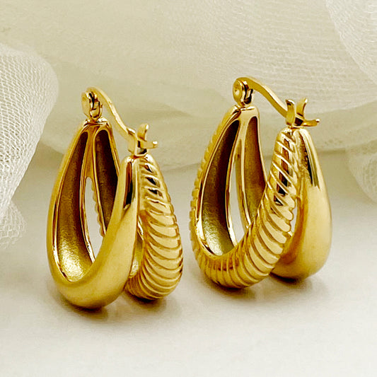 1 Pair Ig Style Geometric Plating Stainless Steel Gold Plated Earrings