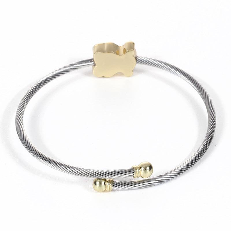 Basic Classic Style Geometric Stainless Steel Bangle