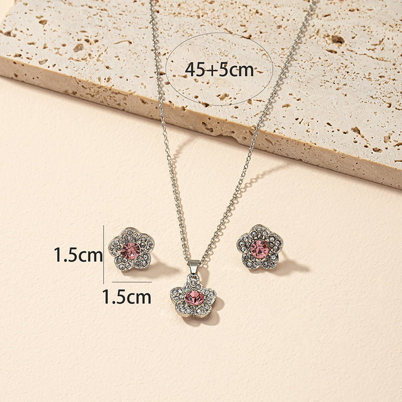 Elegant Flower Glass Alloy Wholesale Jewelry Set