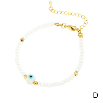 Bohemian Simple Style Eye Glass Beaded Gold Plated Women's Bracelets