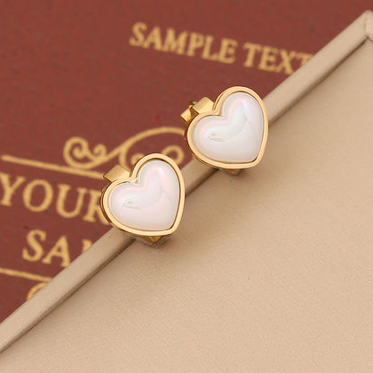 Wholesale Simple Style Heart Shape Stainless Steel Plating Gold Plated Bracelets Earrings Necklace