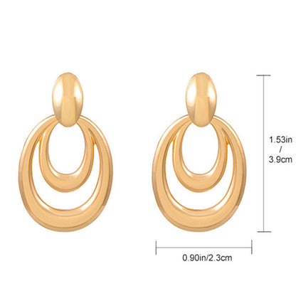 Simple Style Streetwear Solid Color Metal Copper Plating Hollow Out Inlay Zircon 18k Gold Plated Gold Plated Silver Plated Women's Earrings