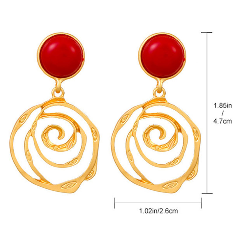 Simple Style Streetwear Solid Color Metal Copper Plating Hollow Out Inlay Zircon 18k Gold Plated Gold Plated Silver Plated Women's Earrings