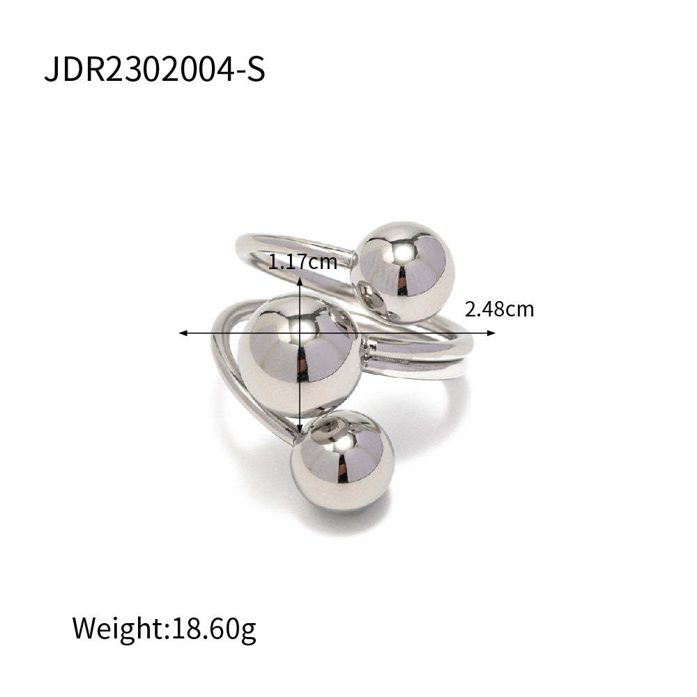 Wholesale Jewelry Casual Classic Style Geometric 304 Stainless Steel Plating Rings Earrings Necklace