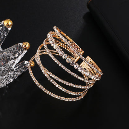 Fairy Style Solid Color Rhinestone Plating Women's Cuff Bracelets