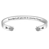 Simple Style Letter Stainless Steel Cuff Bracelets