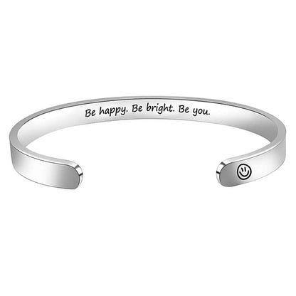 Simple Style Letter Stainless Steel Cuff Bracelets