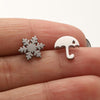 1 Pair Casual Simple Style Butterfly Umbrella Snowflake Asymmetrical Plating Hollow Out Stainless Steel Ear Studs