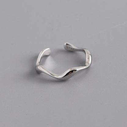 Wholesale Modern Style Geometric Sterling Silver Open Ring