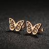 1 Pair Lady Butterfly Stainless Steel Plating Ear Studs