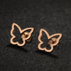 1 Pair Lady Butterfly Stainless Steel Plating Ear Studs