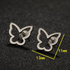 1 Pair Lady Butterfly Stainless Steel Plating Ear Studs