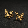 1 Pair Lady Butterfly Stainless Steel Plating Ear Studs