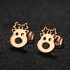 1 Pair Lady Animal Stainless Steel Irregular Plating Ear Studs