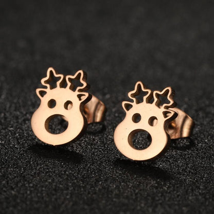 1 Pair Lady Animal Stainless Steel Irregular Plating Ear Studs