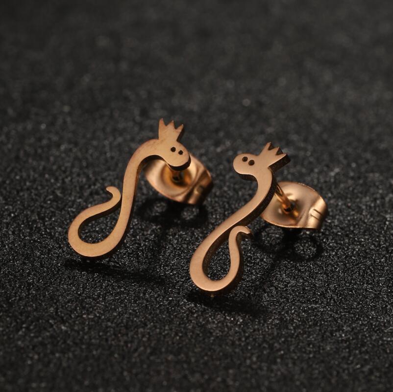 1 Pair Lady Animal Stainless Steel Irregular Plating Ear Studs