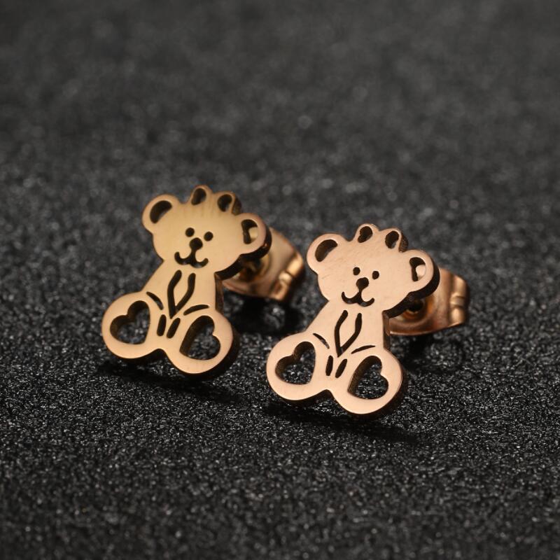 1 Pair Lady Animal Stainless Steel Irregular Plating Ear Studs