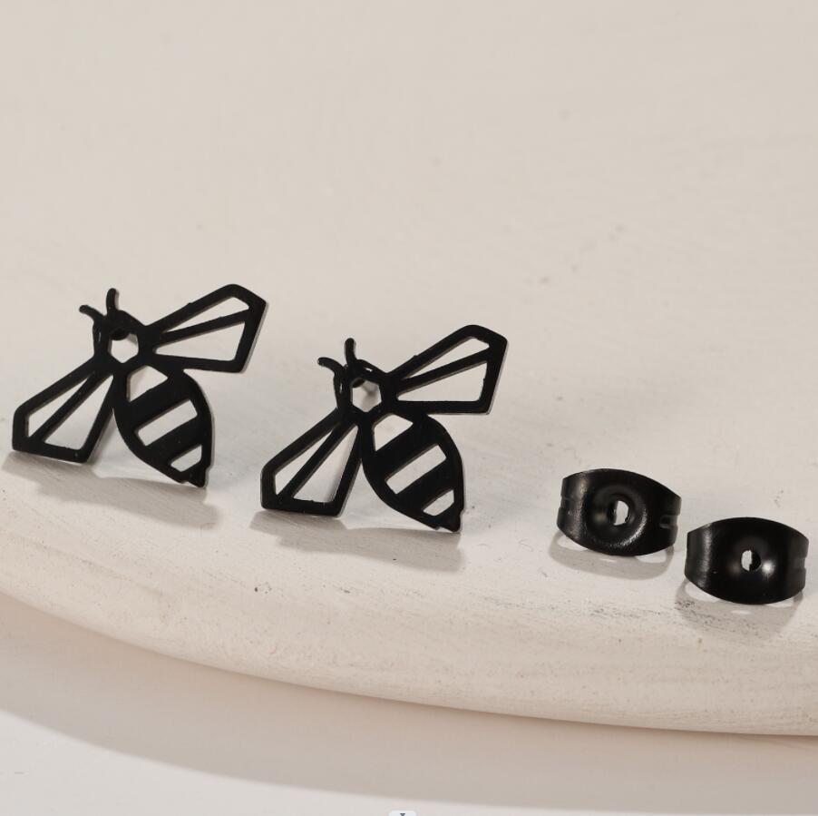 1 Pair Simple Style Bee Plating Stainless Steel Ear Studs