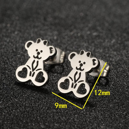 1 Pair Lady Animal Stainless Steel Irregular Plating Ear Studs