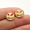 1 Pair Funny Simple Style Cool Style Smiley Face Plating Hollow Out Stainless Steel Ear Studs