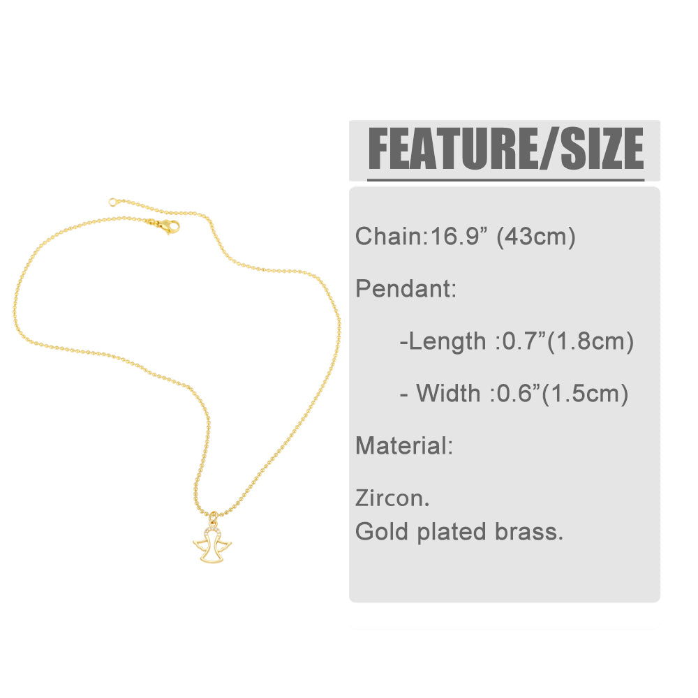 Simple Style Streetwear Cross Angel Heart Shape Titanium Steel Copper Plating Inlay Zircon 18k Gold Plated Pendant Necklace