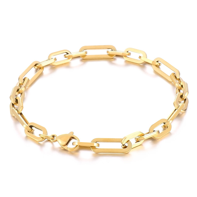 Casual Simple Style Solid Color Titanium Steel Plating 18k Gold Plated Bracelets