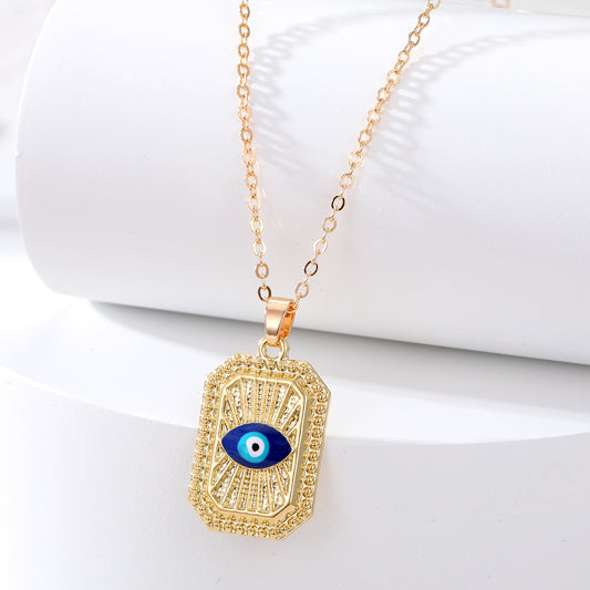 Ethnic Style Devil's Eye Alloy Inlay Rhinestones Women's Pendant Necklace