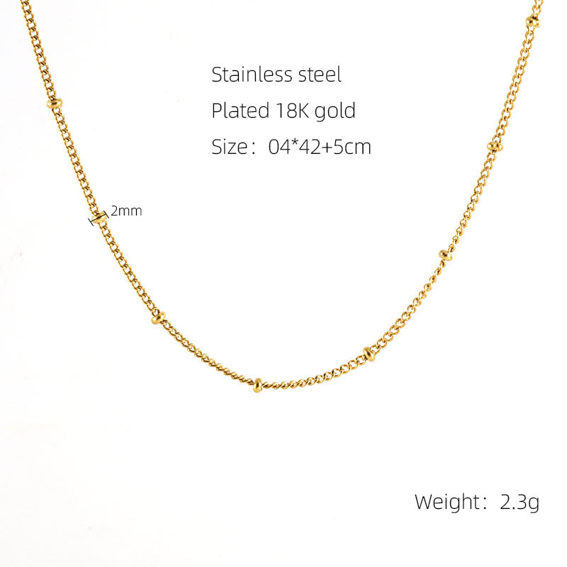 Basic Geometric Stainless Steel Plating 18k Gold Plated Necklace